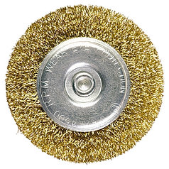 Щетка для дрели, 40 мм, плоская со шпилькой, латунированная витая проволока // MATRIX