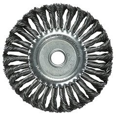 Щетка для УШМ 100 мм, посадка 22,2 мм, плоская, крученая проволока 0,5 мм// MATRIX