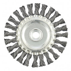 Щетка для УШМ 125 мм, М14, плоская, крученая  проволока 0,5 мм// MATRIX