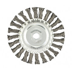 Щетка для УШМ 125 мм, М14, плоская, крученая проволока 0,8 мм// MATRIX