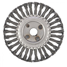 Щетка для УШМ 175 мм, посадка 22,2 мм, плоская, крученая металлическая проволока// СИБРТЕХ