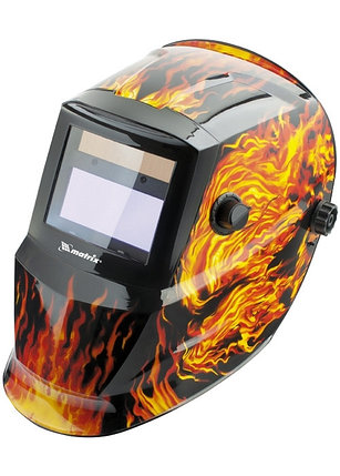 Щиток защитный лицевой (маска сварщика) с автозатемнением, пламя  // MATRIX, фото 2