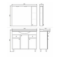 Тумба-умывальник "Сочи-85" белая (рак-на Сенеж 87), фото 3