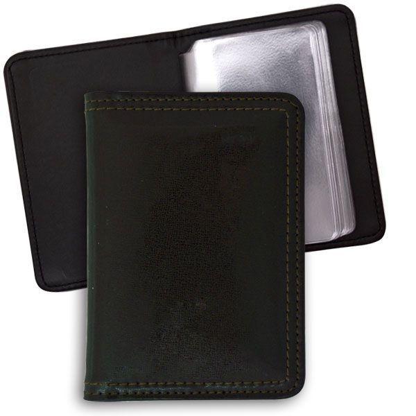 Визитница карманная INDEX на 20 визиток, 12 х 8,5 см, кожзам, черная
