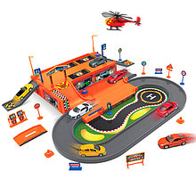 Игровой набор Гараж, включает 3 машины и вертолет