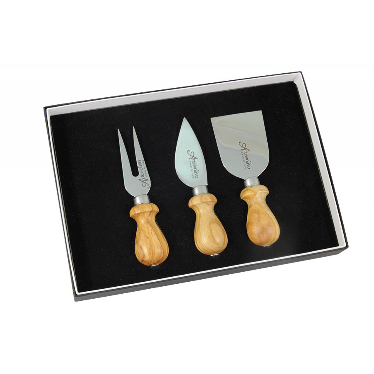 Набор из 3-х ножей для сыра в подарочной упаковке, материал: оливковое дерево, ARTEIN OLIVO, Италия - фото 1 - id-p44801299
