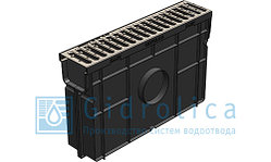 Комплект Gidrolica Light: пескоуловитель пластиковый с решеткой стальной оцинкованной, А15