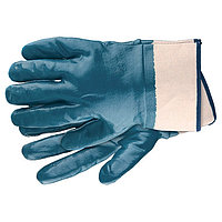 Перчатки рабочие из трикотажа с нитриловым обливом, крага, M //СИБРТЕХ