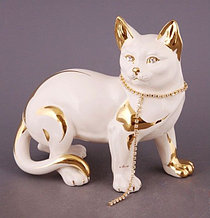 Статуэтка Кошка с ожерельем. Ручная работа, Италия