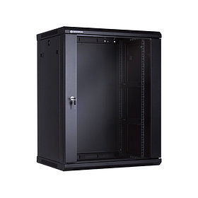LinkBasic 15U, 600*450*766, Шкаф телекоммуникационный, цвет чёрный, передняя дверь стеклянная (тонированная)