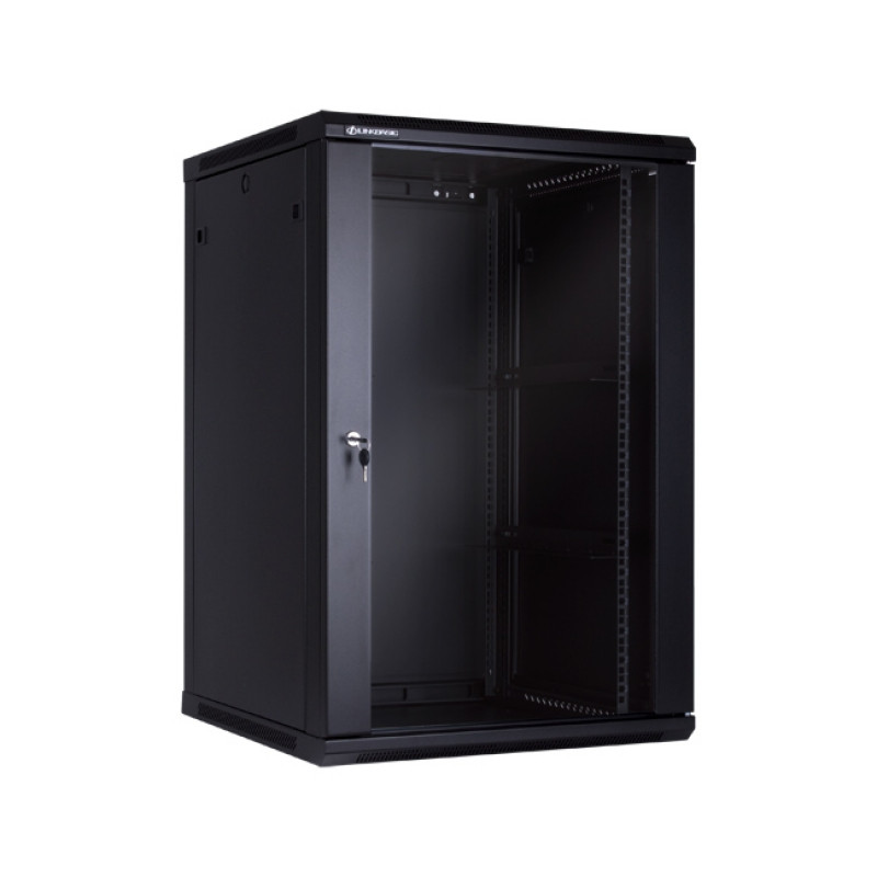 LinkBasic 18U, 600*600*901, Шкаф телекоммуникационный, цвет чёрный, передняя дверь стеклянная (тонированная)