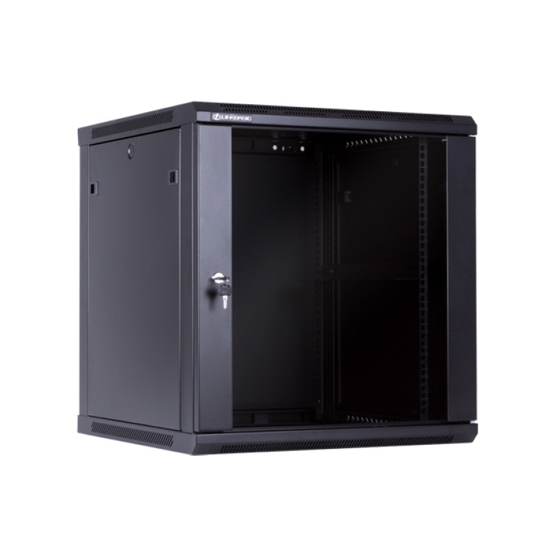 LinkBasic 12U 600*600*635, Шкаф телекоммуникационный, цвет чёрный, передняя дверь стеклянная (тонированная) - фото 1 - id-p44855726