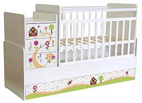 Кроватка детская Фея 1100 Пряничный домик (белый)