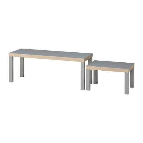 Комплект столов ЛАКК 2 шт. серый ИКЕА, IKEA
