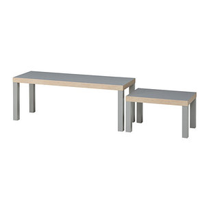 Комплект столов ЛАКК 2 шт. серый ИКЕА, IKEA, фото 2