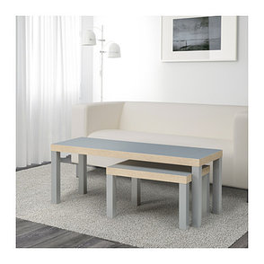 Комплект столов ЛАКК 2 шт. серый ИКЕА, IKEA, фото 2