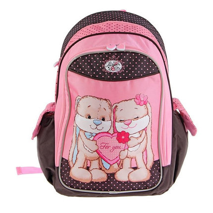 Рюкзак школьный эргономичная спинка Jack&Lin 42*29*16 см, для девочки, розовый/черный, фото 2