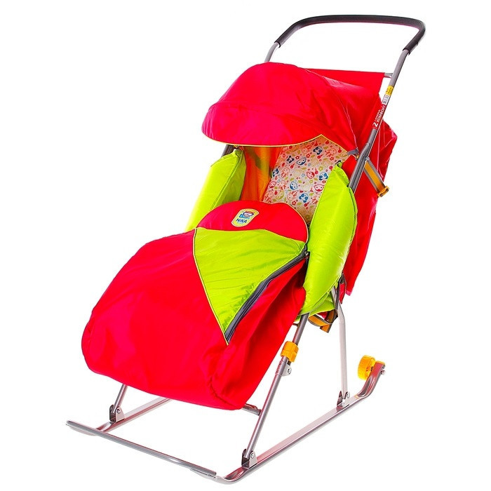 Детские Санки-коляска "Тимка 2 Комфорт". Цвет малиновый 