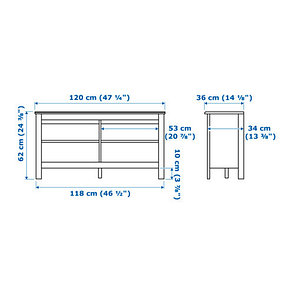 Тумба под ТВ БРУСАЛИ белый ИКЕА, IKEA, фото 4