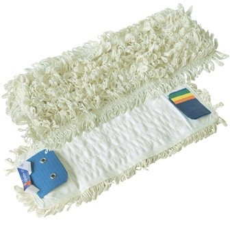 Тряпка для швабры из хлопка, влажная уборка Cotton Flat Wetmop 40cm White Double System