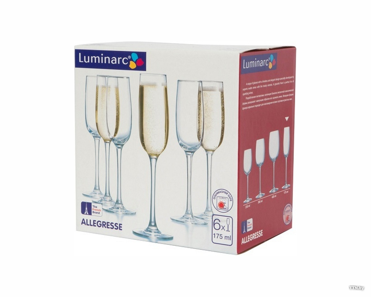 Набор фужеров для шампанского Luminarc Allegres АЛЛЕГРЕСС 6 шт (175 мл)