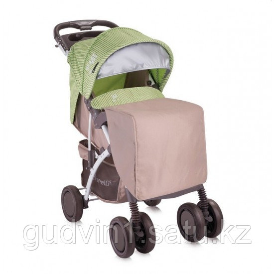 Коляска Bertoni Rio + накидка на ножки Бежево- Зеленый / Biege&Green Bears LAMBS 1732