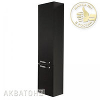 Шкаф-колонна подвесная Акватон Ария чёрный глянец с корзиной