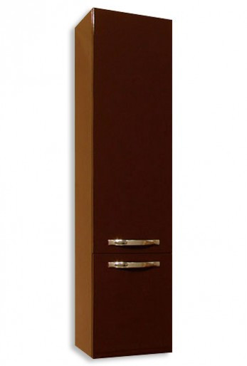 Шкаф-колонна подвесная Акватон Ария М тёмно-коричневая с корзиной - фото 1 - id-p45141307