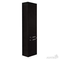 Шкаф-колонна подвесная Акватон Ария М чёрный глянец с корзиной
