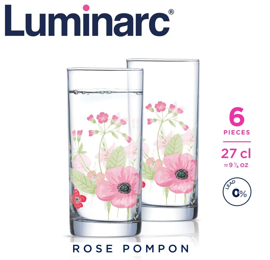 Стаканы Luminarc Rose Pompon высокие 270 мл (6 шт.)