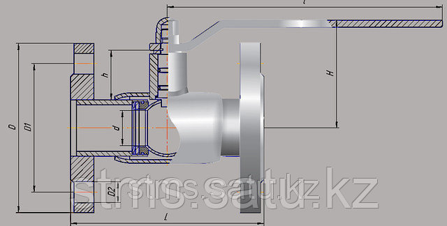 Кран шаровый DN200 PN16 КШ.Ф.П.Р.200.16-01 - фото 7 - id-p1284757