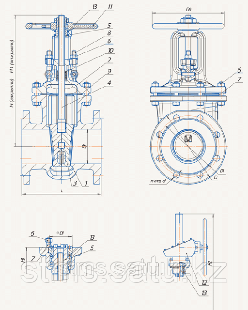 Задвижка ст. 30с41нж кл. с выдвижным шпинд. PN 16bar - фото 2 - id-p1946876