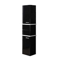 Шкаф-колонна Акватон Турин черный глянец с белыми панелями