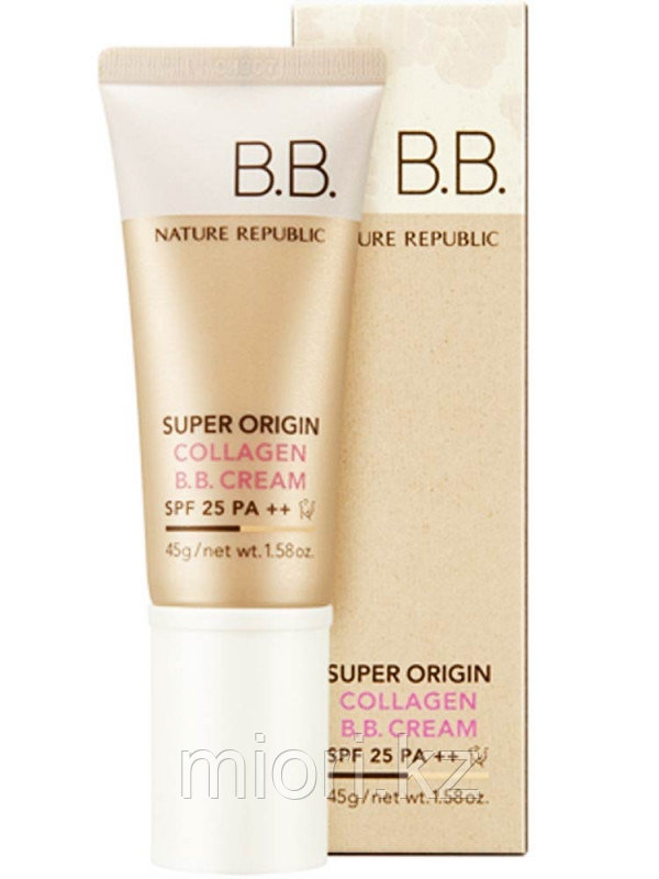 Увлажняющий BB-крем для всех типов кожи Nature Republic Super Origin Collagen BB Cream, SPF25/PA++ 45мл - фото 2 - id-p45224168
