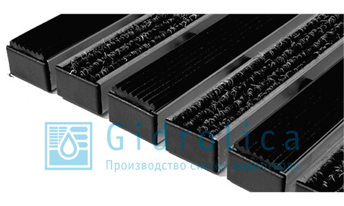 Придверная решетка Евро резина+текстиль 390х590