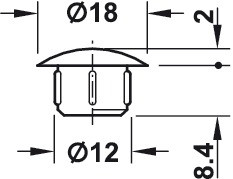 Заглушка для отверстия, D1=12, D2=18 мм, темно-коричневая - фото 2 - id-p44853780