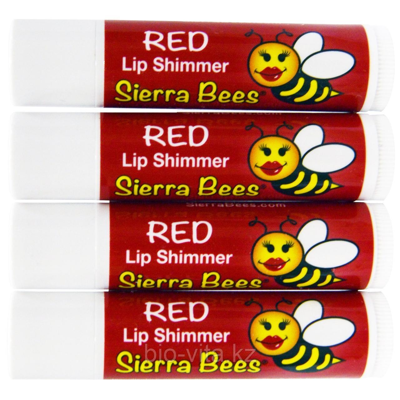 Sierra Bees, Тонированный бальзам-блеск для губ, Красный оттенок.1 шт.