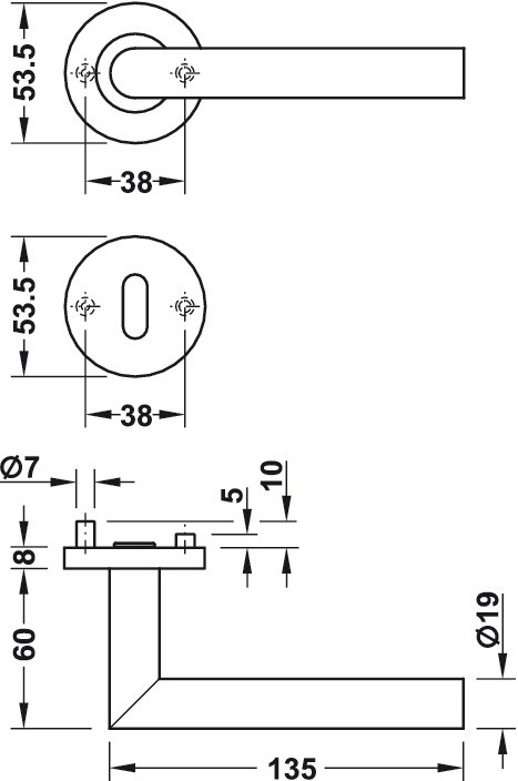 Дверная ручка WC LDH 2171 - фото 2 - id-p44854933