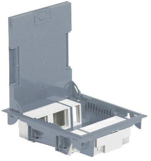 Legrand Напольная коробка, вертикальная, 10 модулей, крышка из стали с анти-коррозионным покрытием, цвет серый - фото 1 - id-p2927281