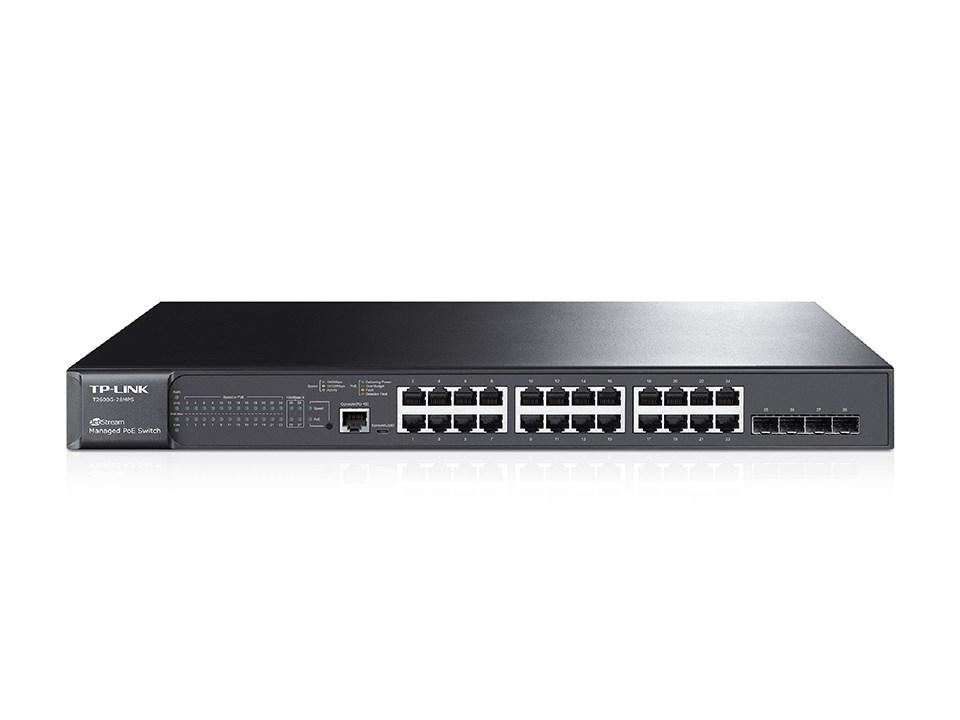 Коммутатор PoE управляемый GbE 24-портовый Tp-Link T2600G-28MPS(TL-SG3424P)  JetStream™ 24-Port Gigabit L2 Man