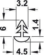 Упор дверного полотна, пластмасса, серый, L 150 мм