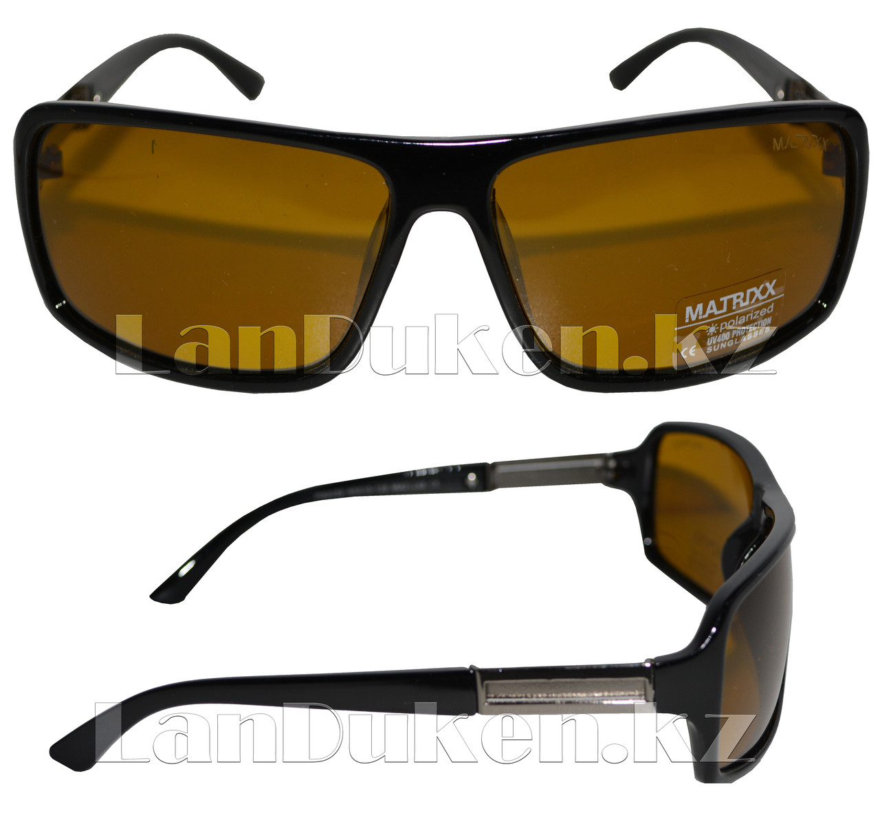 Антибликовые очки с черной, глянцевой оправой Matrixx Polaroid, фото 1