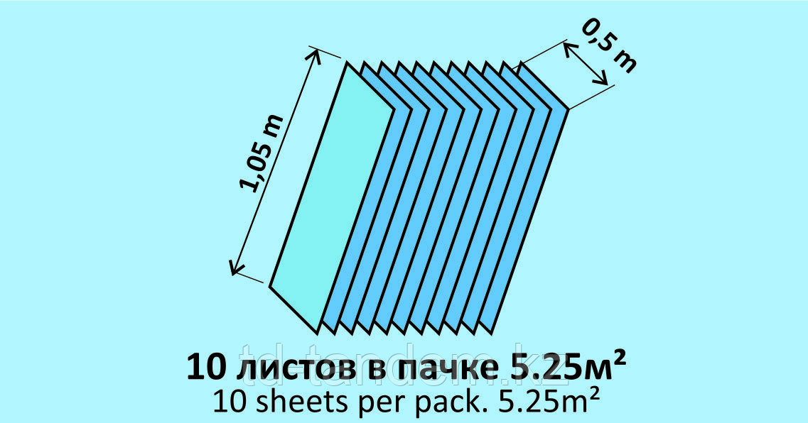 Подложка Солид Листовая Синяя / 5,25м2 /1050х500х5мм - фото 2 - id-p45336424