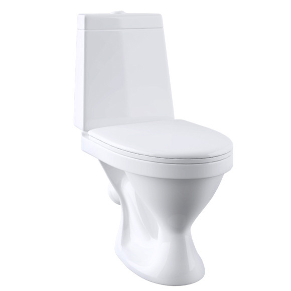 Напольный унитаз-компакт Santeri Прайм (косой) 1P2054S0000BF белый, фото 1