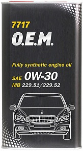 Моторное масло MANNOL O.E.M. for Mercedes Benz 0W30 4 литра