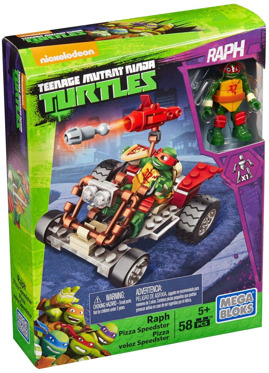 Mega Bloks Черепашки Ниндзя Конструктор Гоночный пицца-мобиль Рафа