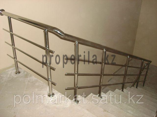 Перила для лестниц из нержавеющей стали (3 ригеля) - фото 10 - id-p45358826