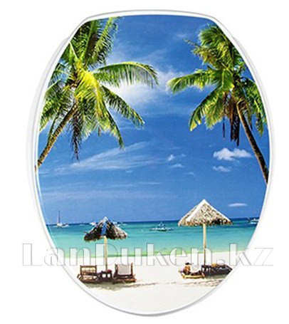 Сидение с крышкой для унитаза и крепленьями Пальмы 1027