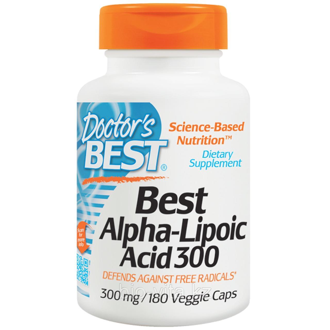 Альфа-липоевая кислота  300 мг, 180 капсул. Doctor Best