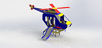 Игровой макет вертолет для детей, с горкой, лестницей, рулем
